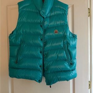 Turquoise moncler vest size 5